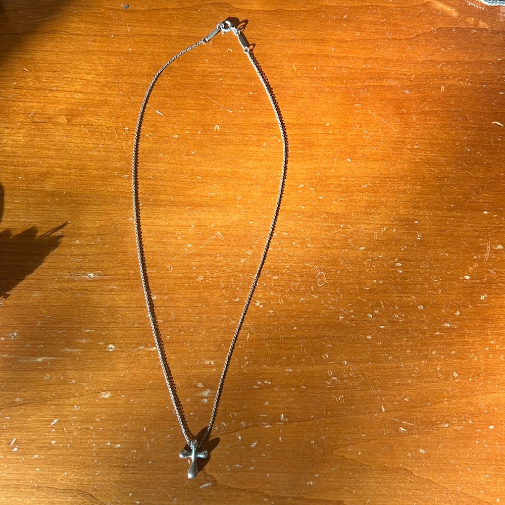 Elsa Peretti Tiffany cross sterling necklace